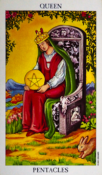 Queen of Pentacl Tarot Card Meanings