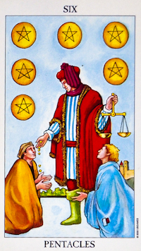 Six of Pentacl Tarot Card Meanings