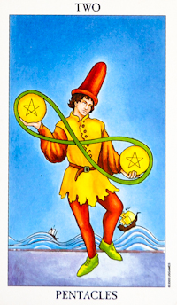 Two of Pentacl Tarot Card Meanings