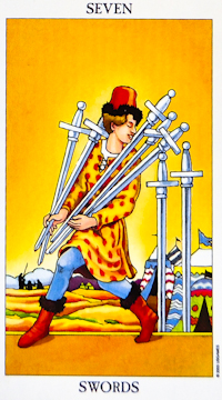 Seven of Swords Tarot Card Meanings