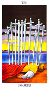 Ten of Swords Tarot Card Meanings